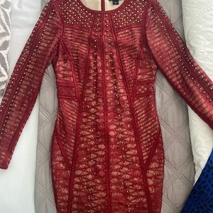 beautiful red dress with golden metallic balls
I used it once